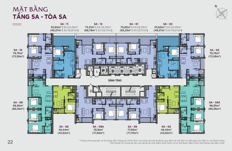Trang chủ 89 Mặt bằng tầng 5a tòa SA Vinhomes Bắc Ninh
