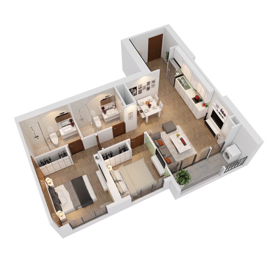 Trang chủ 95 Căn hộ 2PN Vinhomes Hòa Long - Bắc Ninh